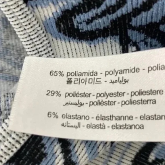 Zara Midi Dress Women's Small Blue Marble Jacquard Sleeveless Mock Neck - Picture 6 of 6